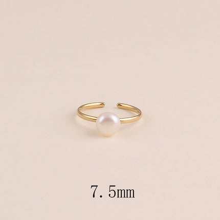 Bague fine - perle d'eau douce 7,5 mm