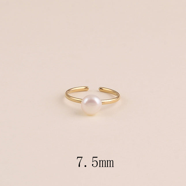 Bague fine - perle d'eau douce 7,5 mm