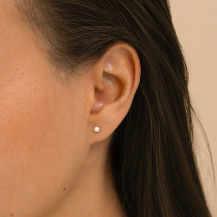 Boucles puces - mini perle d'eau douce 3mm