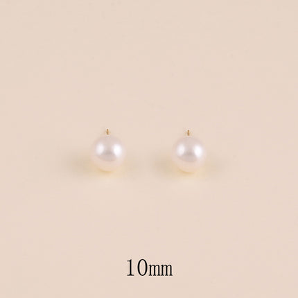 Boucles puces - perle d'eau douce plate 10 mm