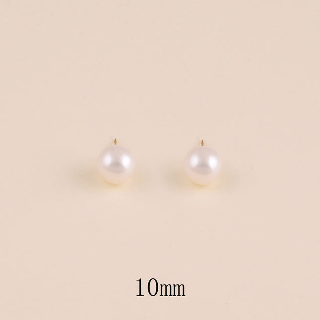 Boucles puces - perle d'eau douce plate 10 mm