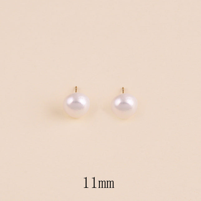 Boucles puces - perle d'eau douce plate 11 mm