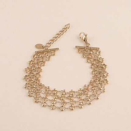 Bracelet multirangs - maillons de trèfle
