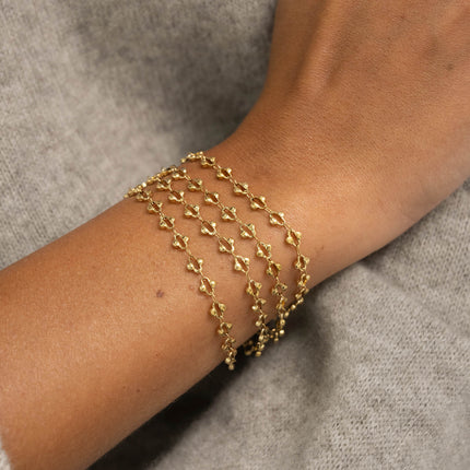 Bracelet multirangs - maillons de trèfle