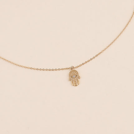 Collier - main de Fatma et cristal