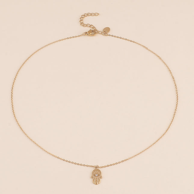 Collier - main de Fatma et cristal