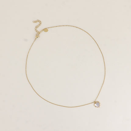 Collier - coeur contour grainé et finition nacre