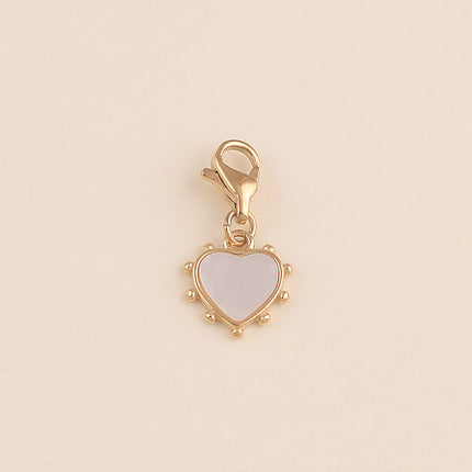 Charm - coeur, contour grainé et nacre