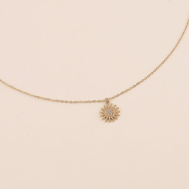 Collier - soleil avec cristaux