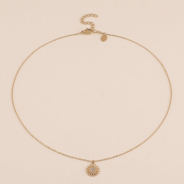 Collier - soleil avec cristaux