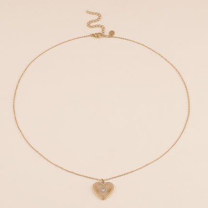 Collier - coeur strié et en nacre
