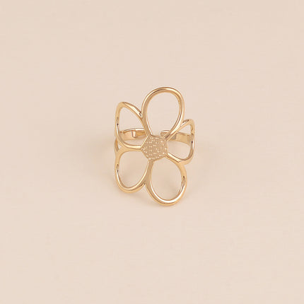 Bague large - grande fleur ajourée