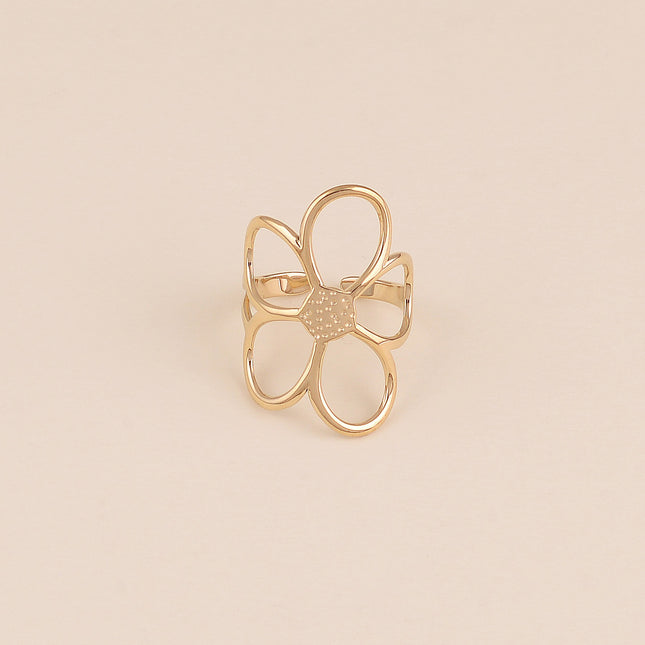 Bague large - grande fleur ajourée