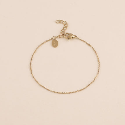 Bracelet fin - maille forçat alternée plat