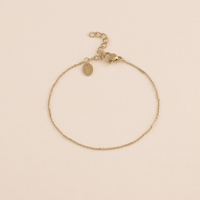Bracelet fin - maille forçat alternée plat