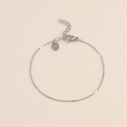 Bracelet fin - maille forçat alternée plat