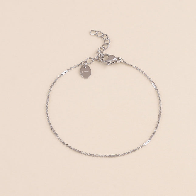 Bracelet fin - maille forçat alternée plat