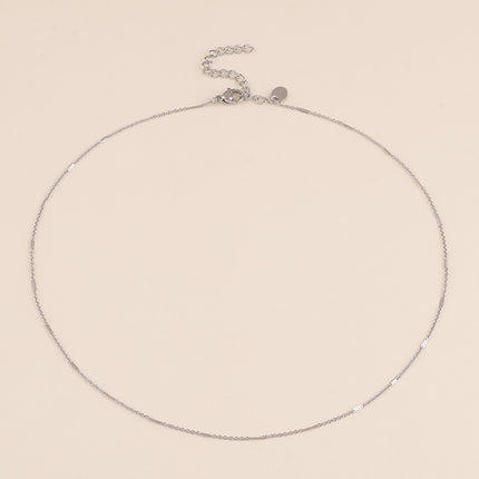 Collier - maille forçat alternée plat