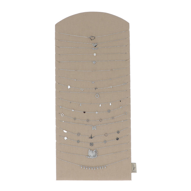 Kit de 18 colliers - rhodium - prix moyen de 4 €/pc