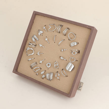 30-piece ring kit - rhodium - free display stand included