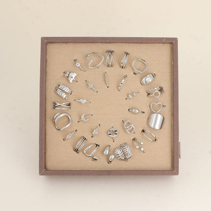 30-piece ring kit - rhodium - free display stand included