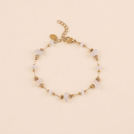 Bracelet - chaîne avec boules et pierres naturelles