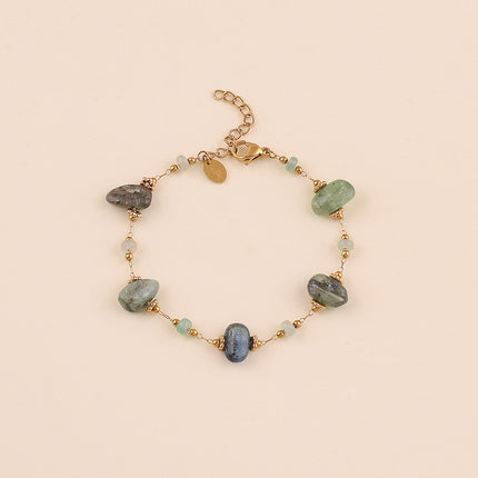 Bracelet - chaîne avec boules et pierres naturelles