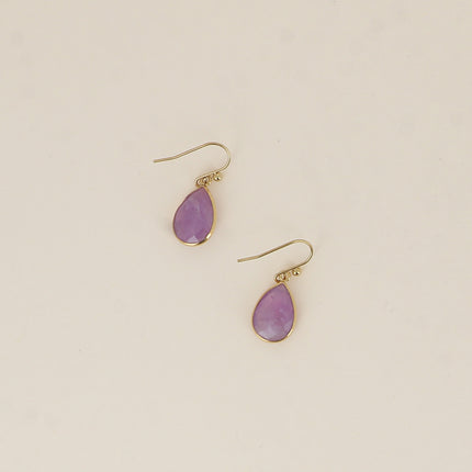 Boucles à crochet - pierre naturelle goutte