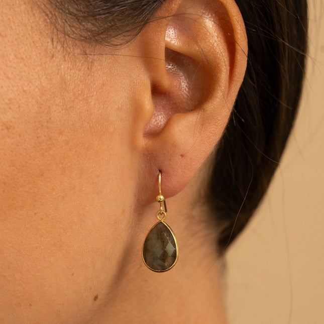 Boucles à crochet - pierre naturelle goutte
