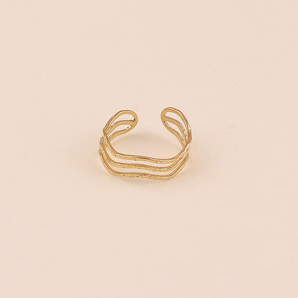 Bague - 3 anneaux fins ondulés et martelés