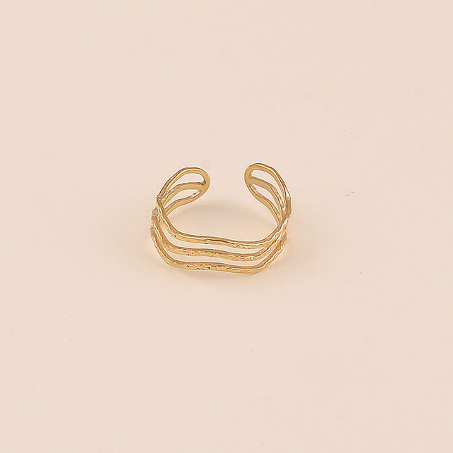 Bague - 3 anneaux fins ondulés et martelés