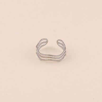 Bague - 3 anneaux fins ondulés et martelés