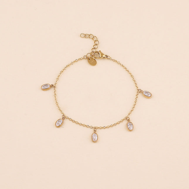Bracelet - 5 oxydes de zirconium ovales