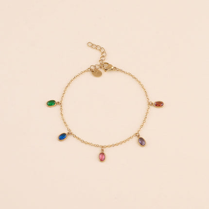 Bracelet - 5 oxydes de zirconium ovales