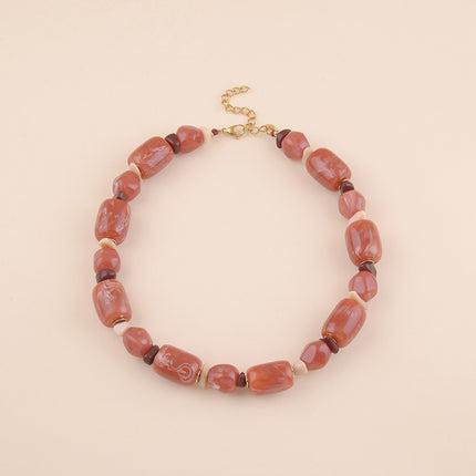 Collier - cordon, perles en résine