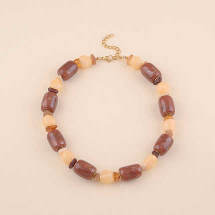 Collier - cordon, perles en résine