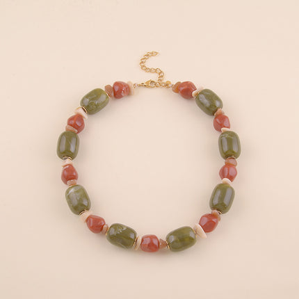 Collier - cordon, perles en résine