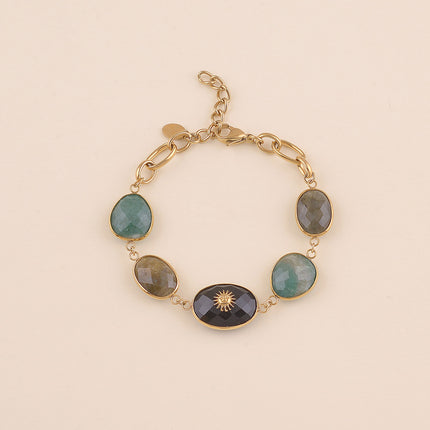 Bracelet - pierres naturelles et soleil