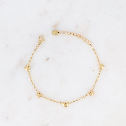 Bracelet - en acier inoxydable avec pampilles coeur