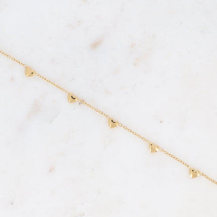 Bracelet - en acier inoxydable avec pampilles coeur