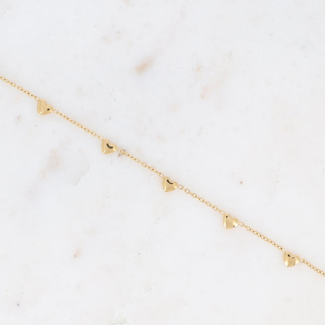 Bracelet - en acier inoxydable avec pampilles coeur