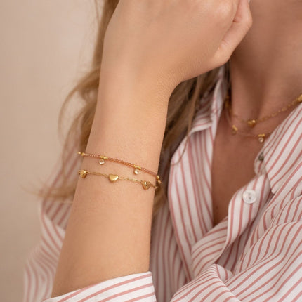 Bracelet Victoire - pâtes de verre et cristaux ronds