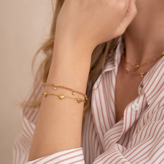Bracelet Victoire - pâtes de verre et cristaux ronds