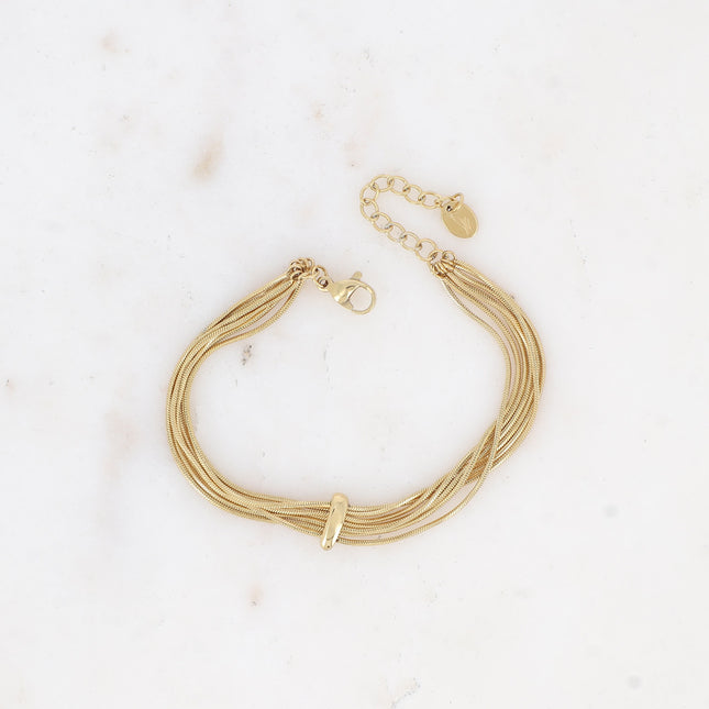Bracelet Aseyam - 7 mailles serpent fines et anneau fixe