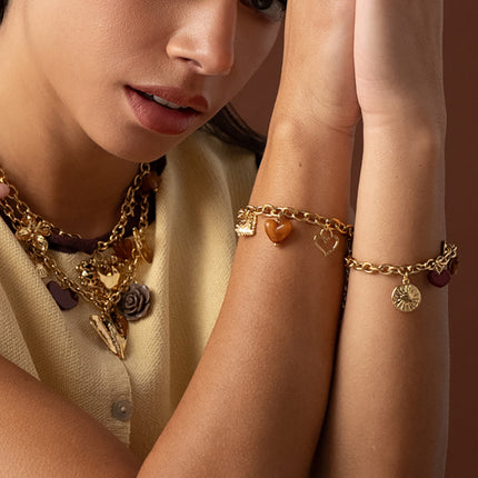 Bracelet Jasmée - coeurs, trèfle, perles