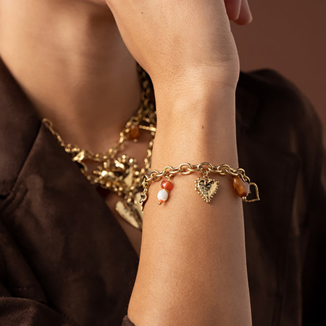 Jasmée Bracelet - hearts, clover, beads