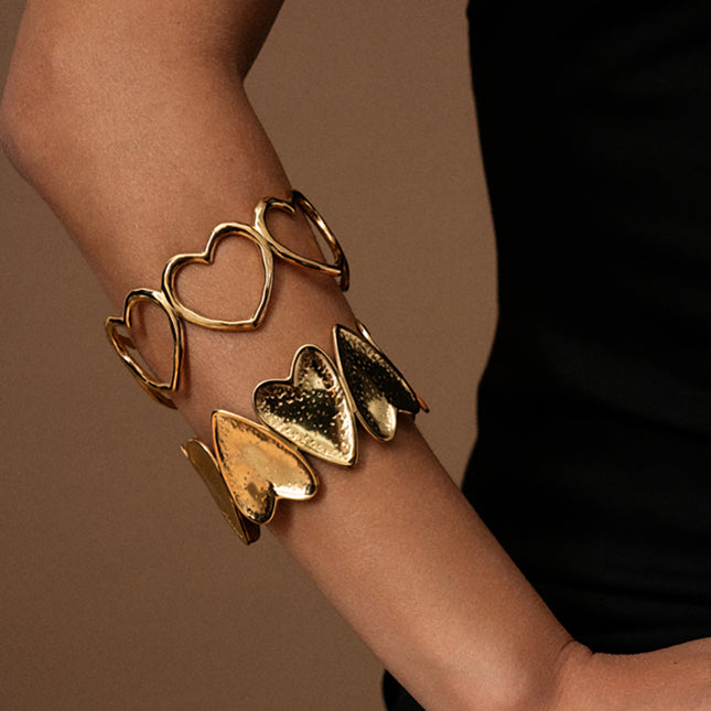 Cuff - multi-layered matte heart