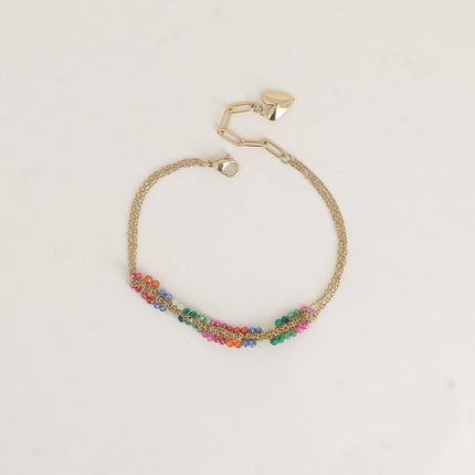 Bracelet - chaîne enroulée de pierres naturelles