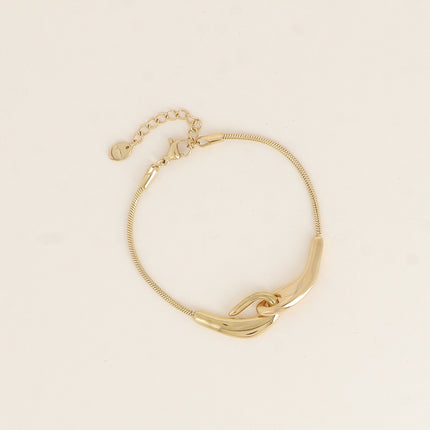 Bracelet - maille serpent et motif crochet