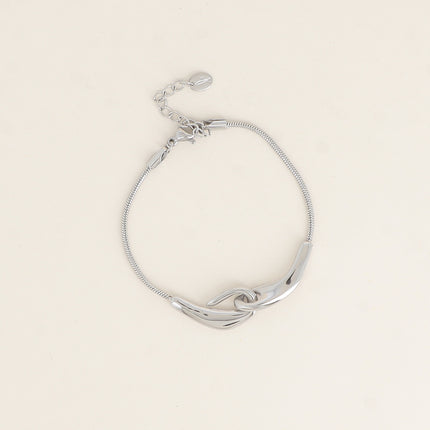 Bracelet - maille serpent et motif crochet